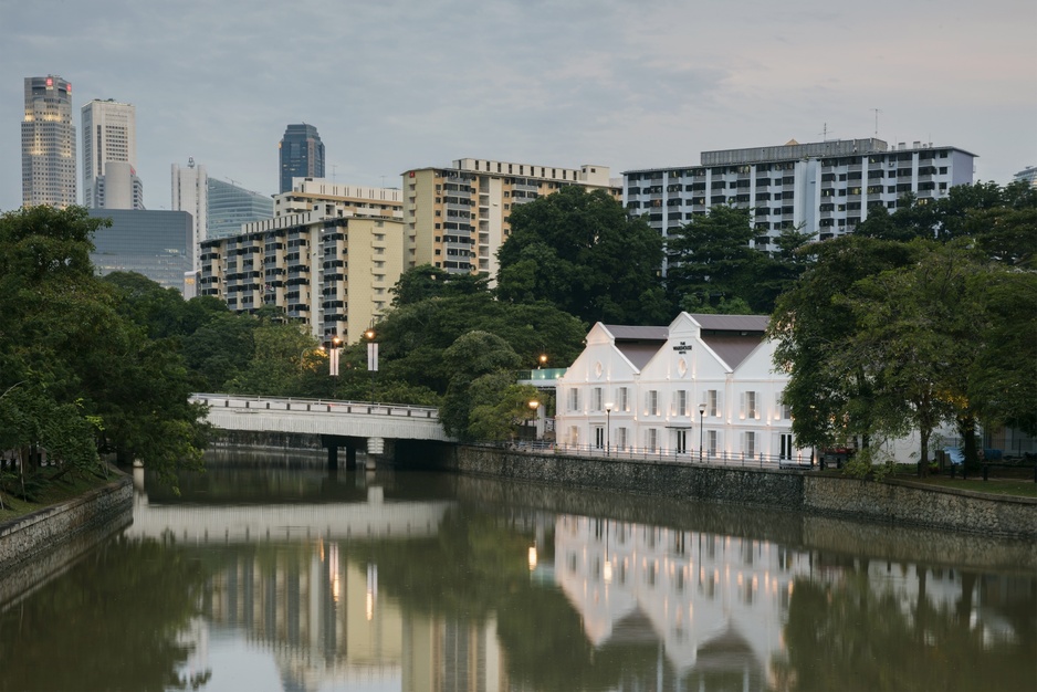 The Warehouse Hotel Evening River Facade