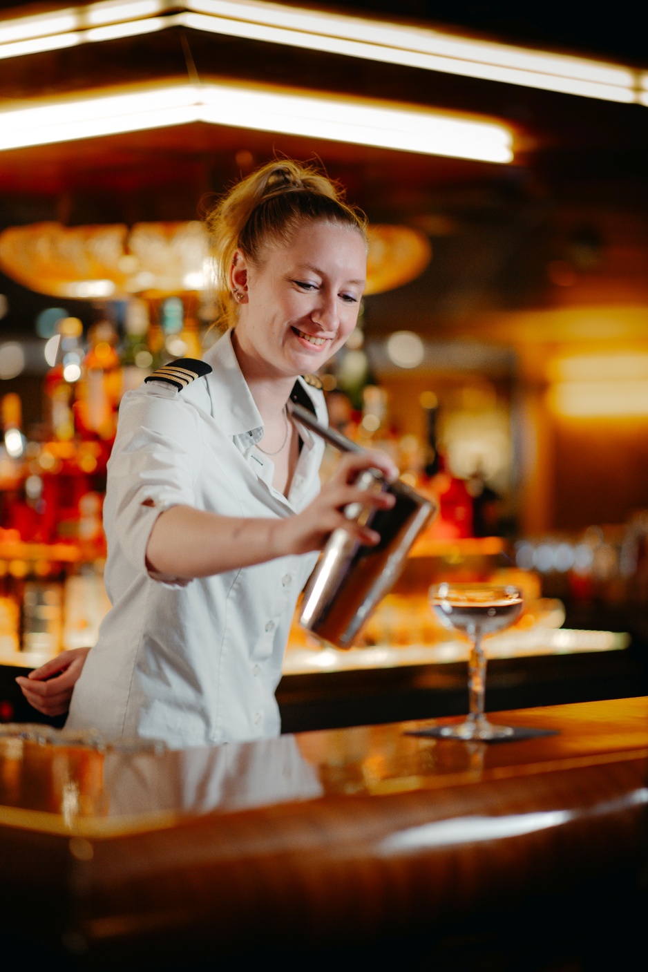 ss Rotterdam Ship Captains Lounge Cocktail Making