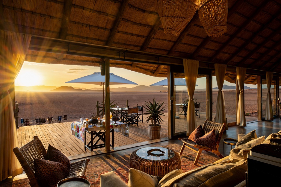 Kwessi Dunes Main area view sunset