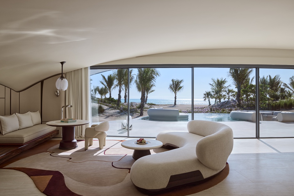 Shebara Resort - One Bedroom Beach Villa Living Room