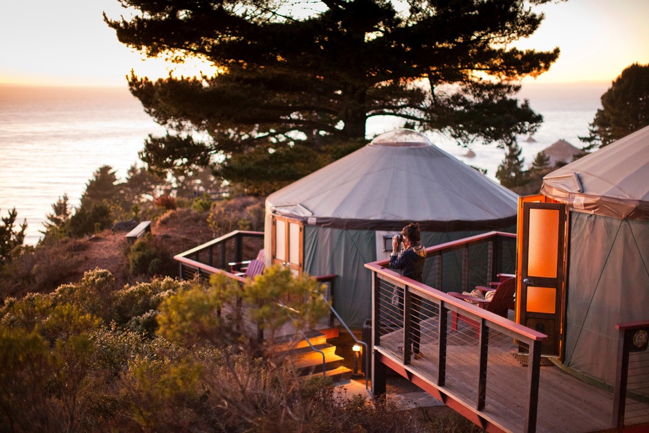 Treebones Resort Yurt Village Sunset
