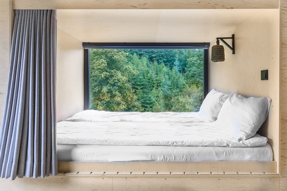 Szuflandia's Bed in the Window with Forest Views