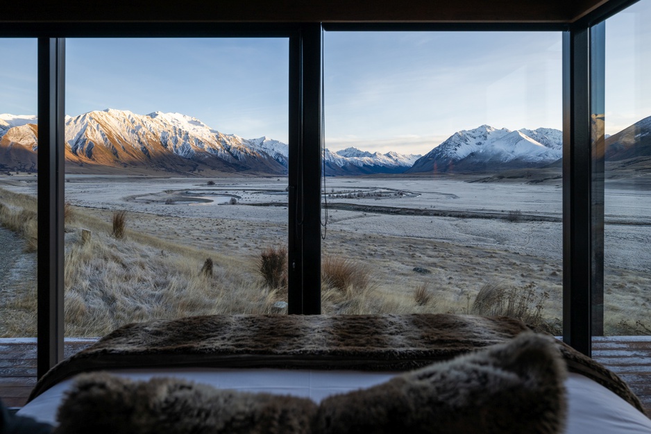 The Lindis Lodge Pods Window View Winter