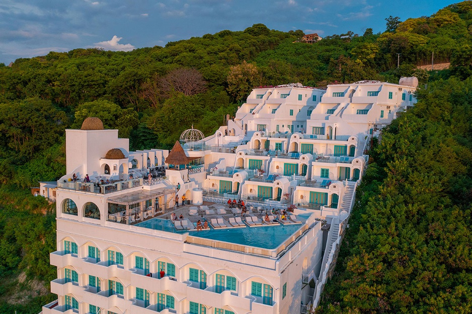 Loccal Collection Hotel's White and Blue Facade