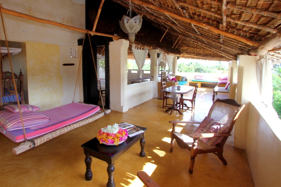 Banana House rooftop terrace with hanging bed