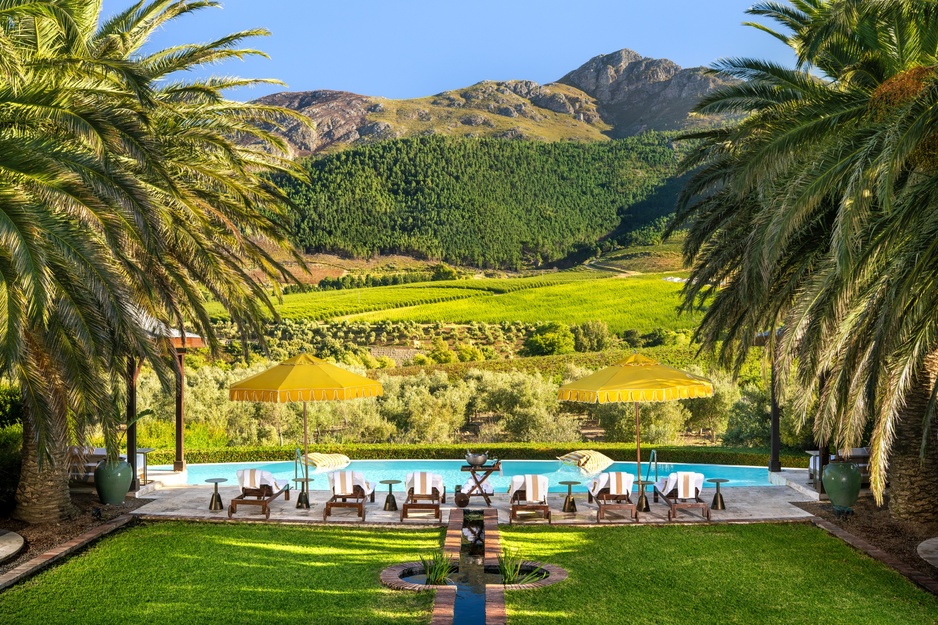 La Residence Pool and Umbrellas