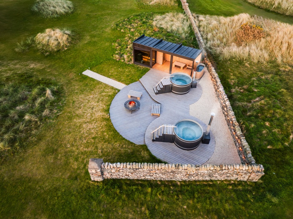 Another Place, The Machrie - Wild Garden Sauna Wood Fired Hot Tubs Aerial