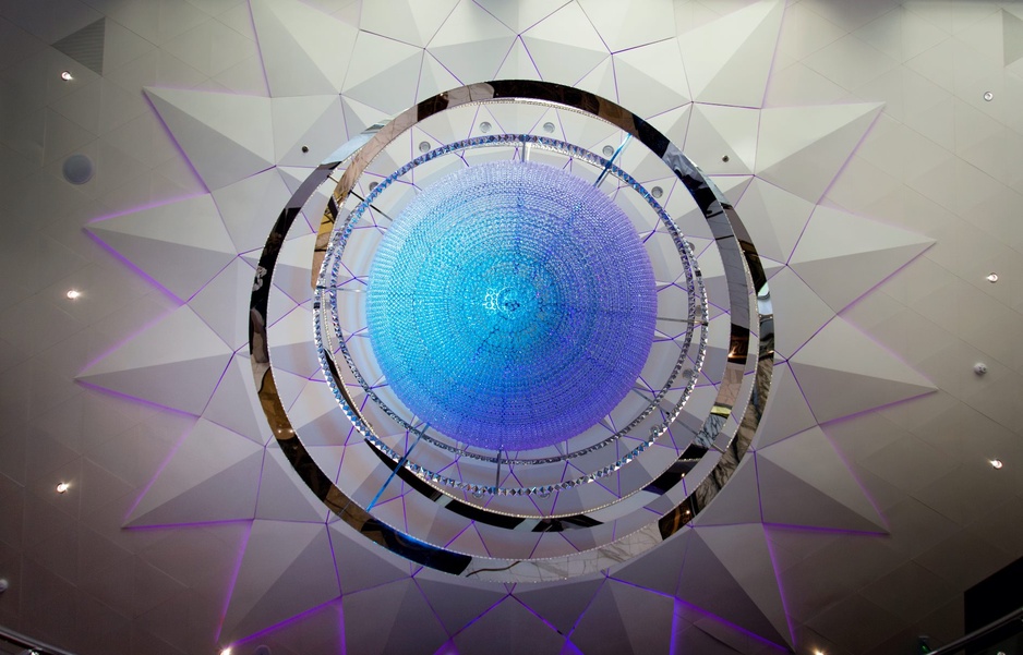 Sunborn Gibraltar Blue Chandelier in the Lounge/Reception Area