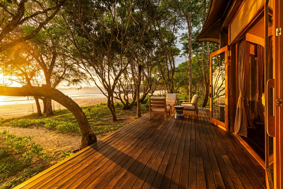 Wa Ale Resort Tended Beach Villa Terrace Sunset