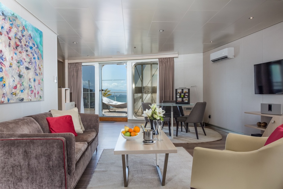 Sunborn Gibraltar Superyacht Penthouse Suite Living Room