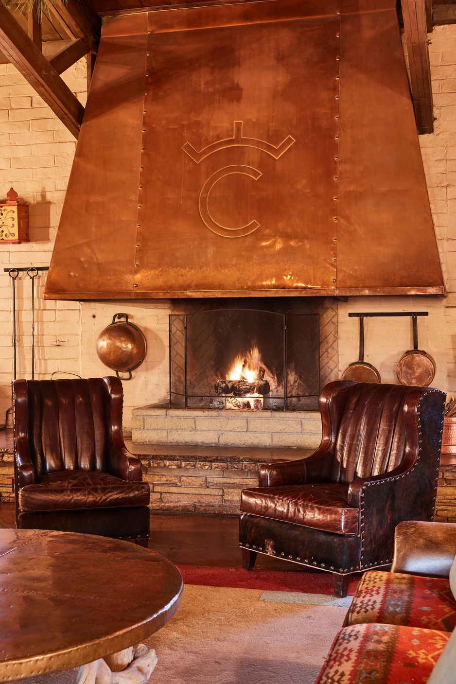 Rancho de los Caballeros Lobby Fireplace