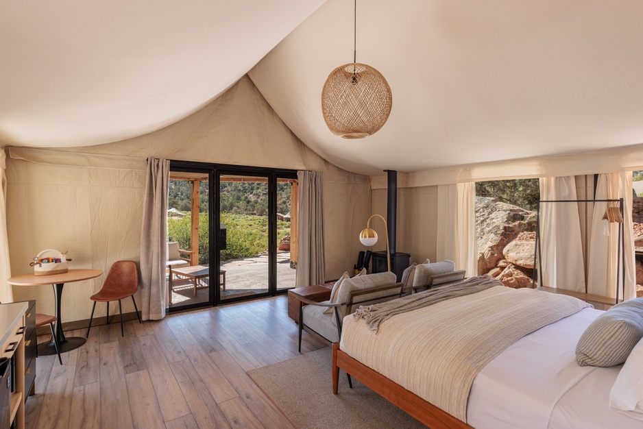 Open Sky Zion - Desert Rose Camp Bedroom