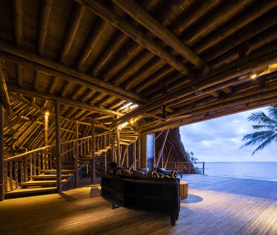 Cempedak Island Beach Villa Main Lounge During Sunrise