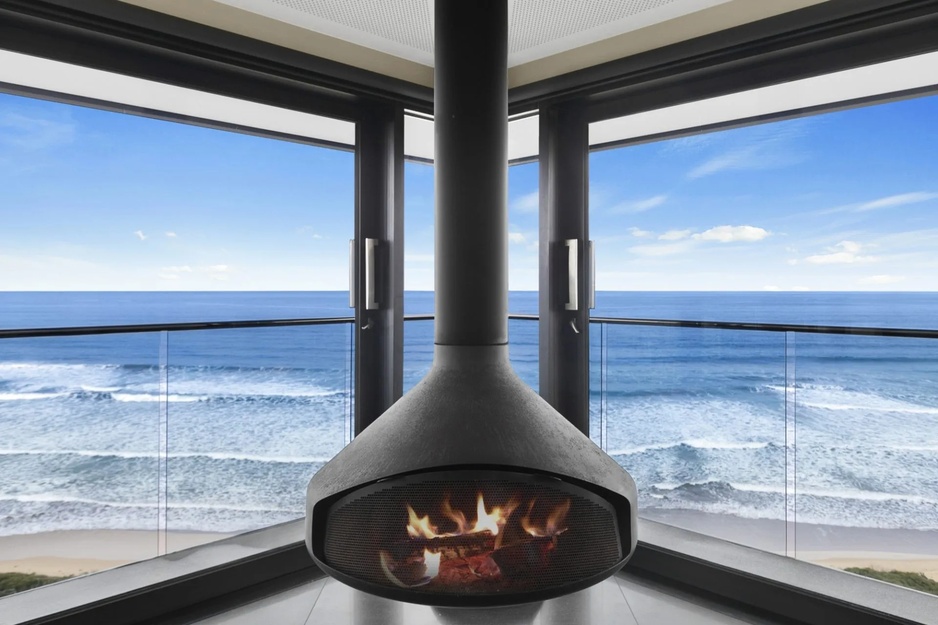 The Pole House Fireplace & Ocean