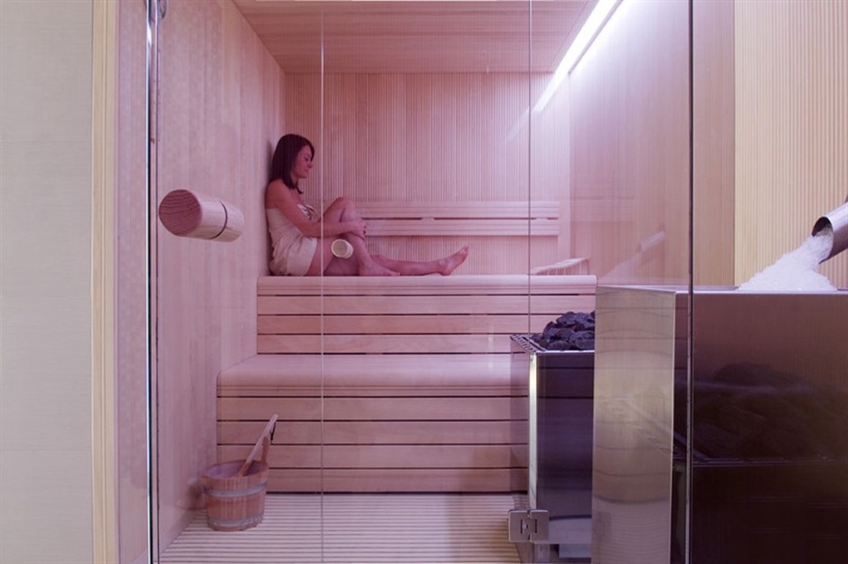 Girl in the sauna
