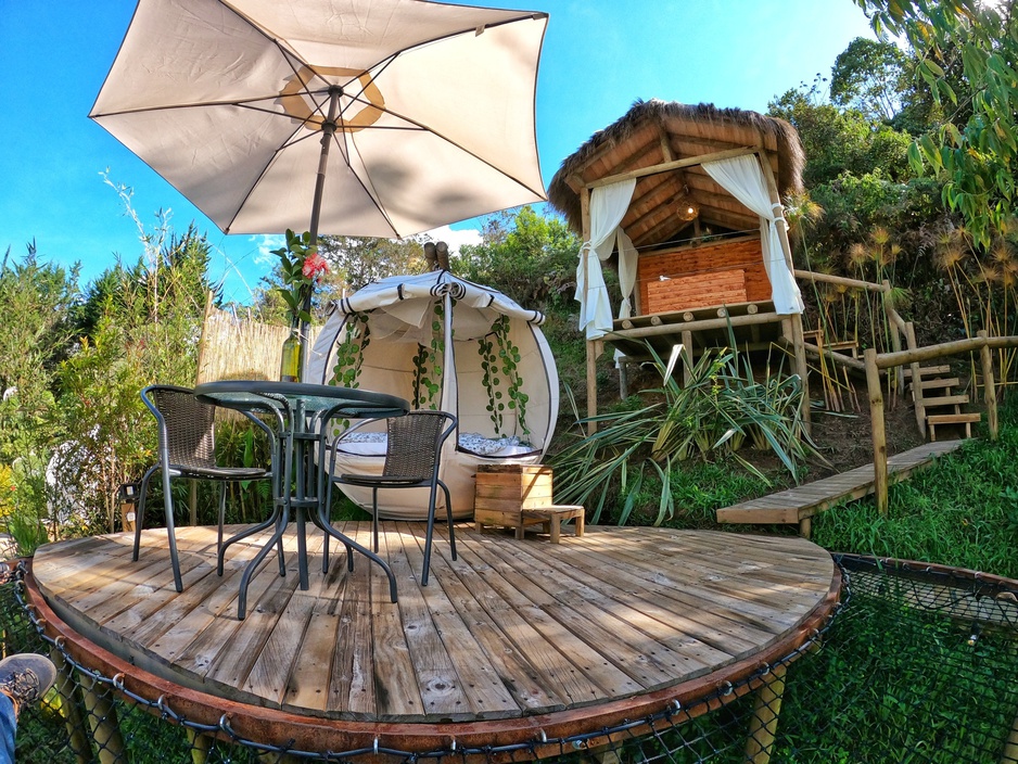Levit Glamping "Moon" Tent and a Wooden Hut