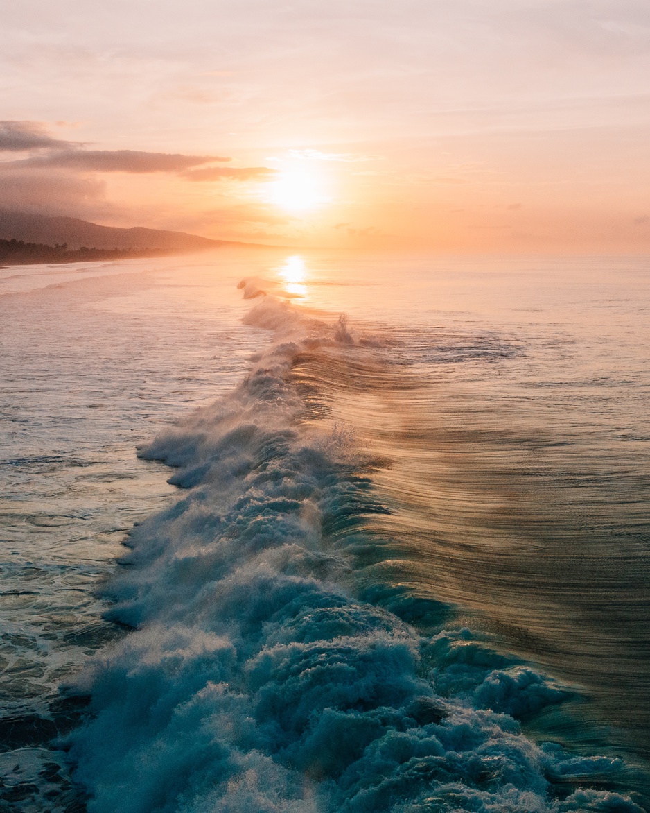 West Bali Ocean Waves During Sunset