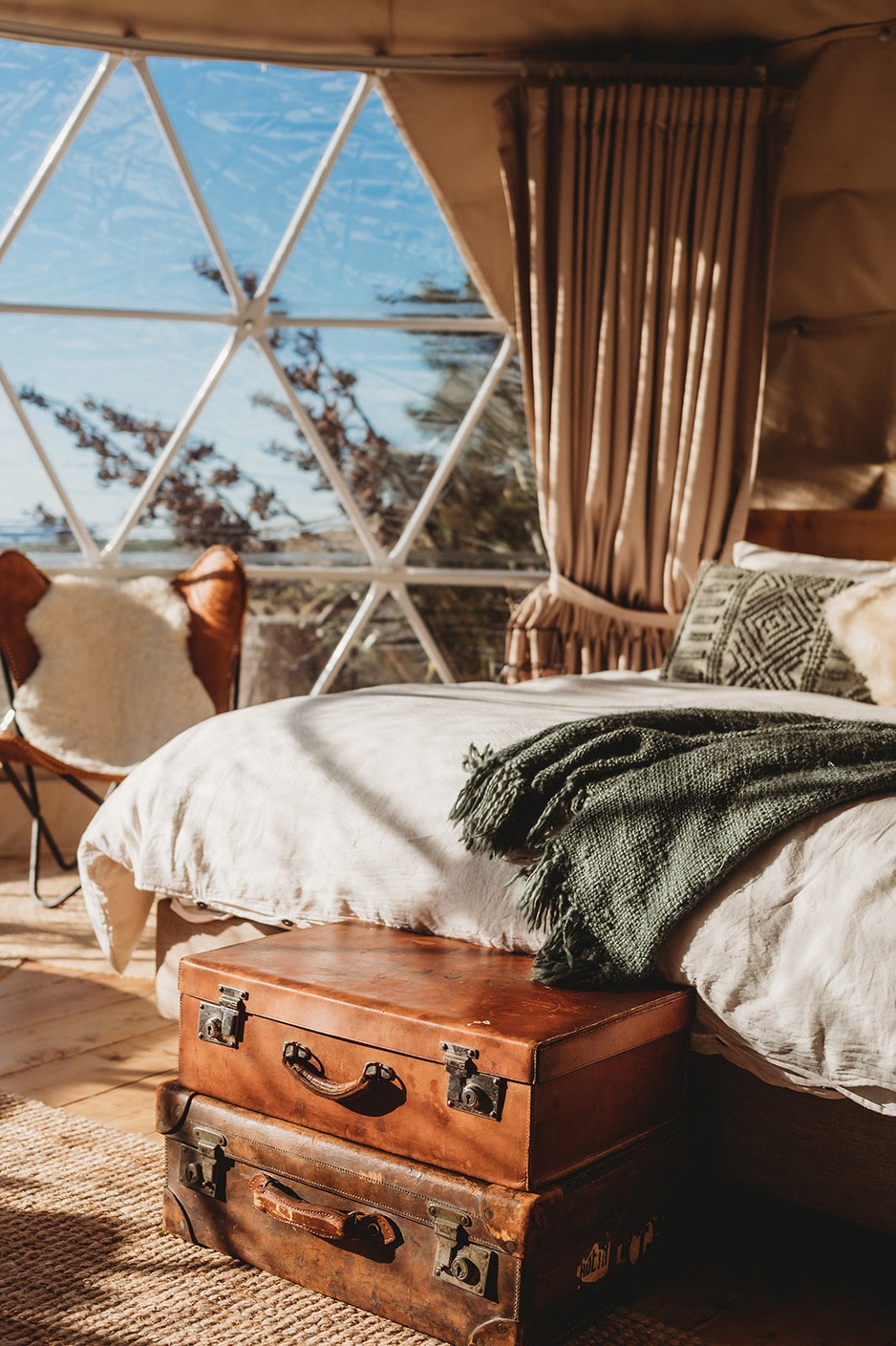 Valley Views Glamping Vintage Suitcase Design Element