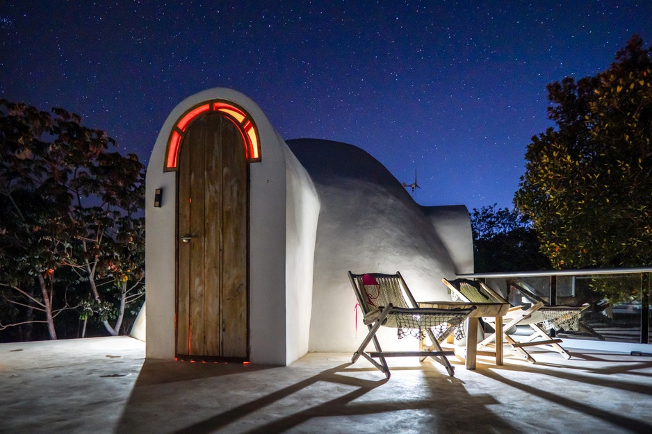 Dome at Jackfruit Jungle Paradise Rooftop Terrace at Night