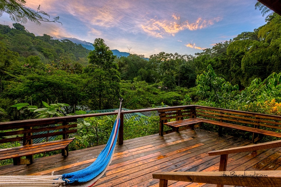 Finca Bellavista sunset from hammock