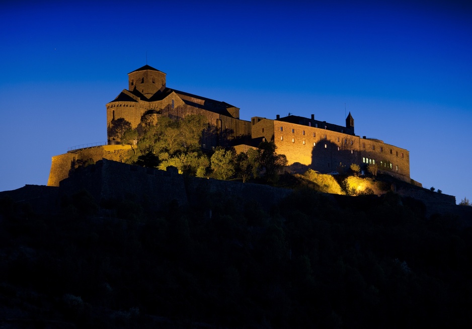 Parador de Cardona Castle Lit Up at Night