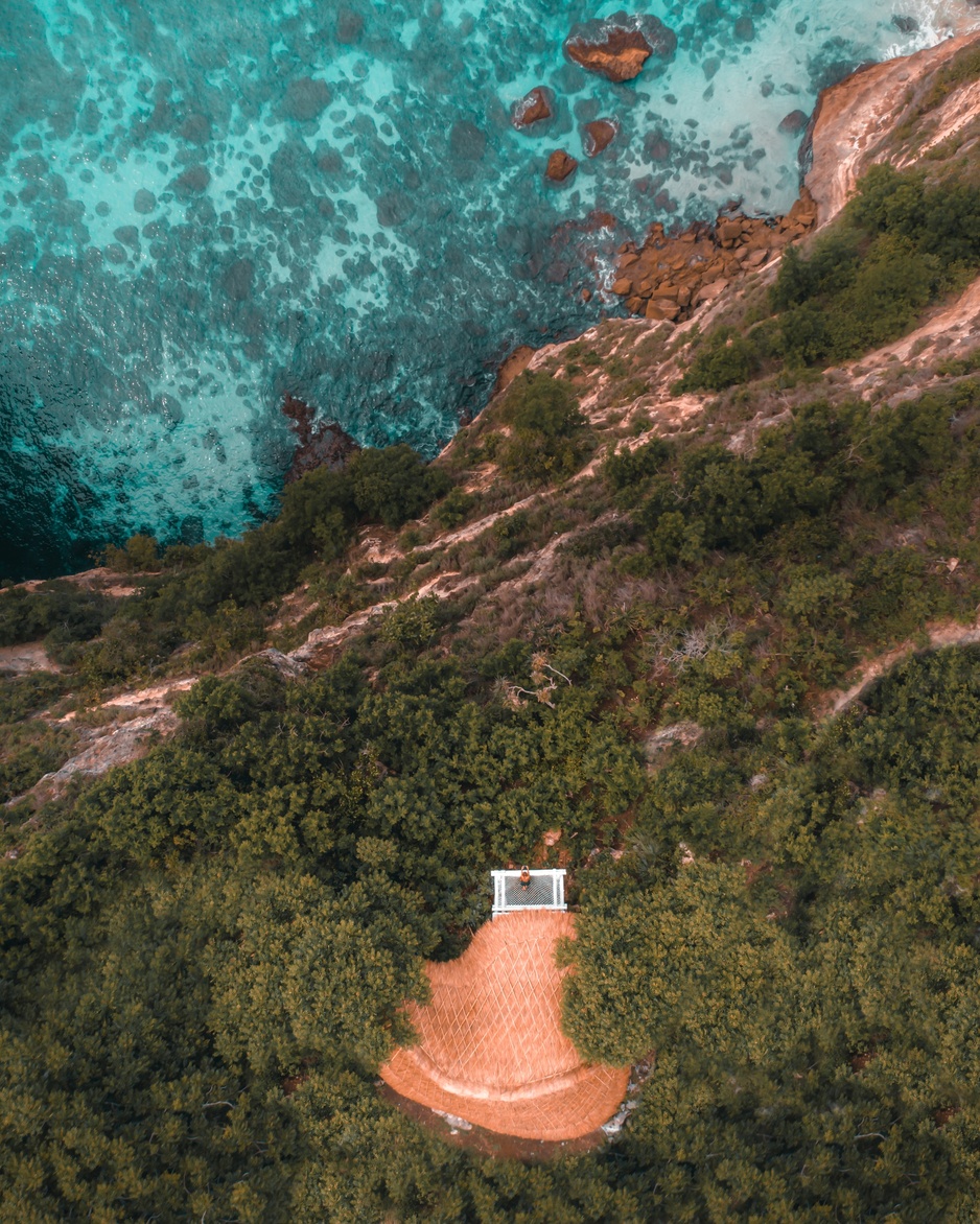 Tropical Glamping Bali Cliffside Location Aerial