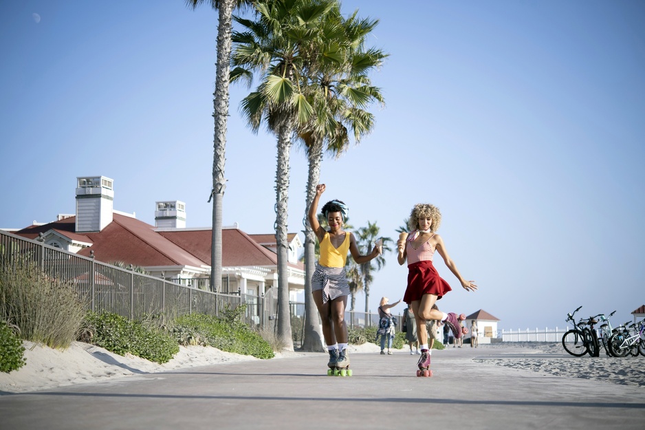 Roller Skating Girls in Coronado