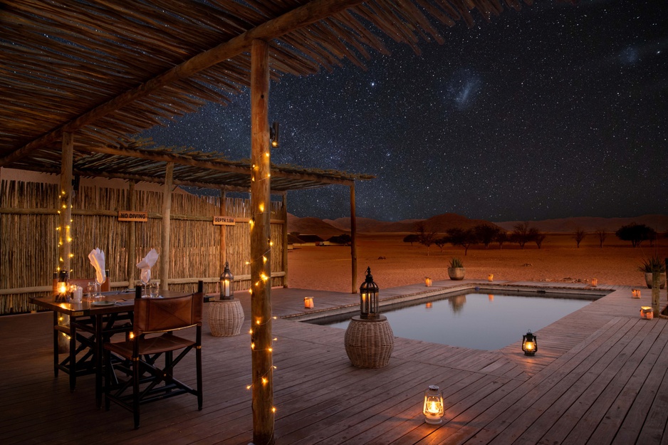 Kwessi Dunes Private pool dinner