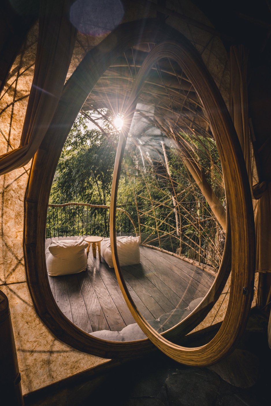 Aura House Bali Revolving Bamboo Door