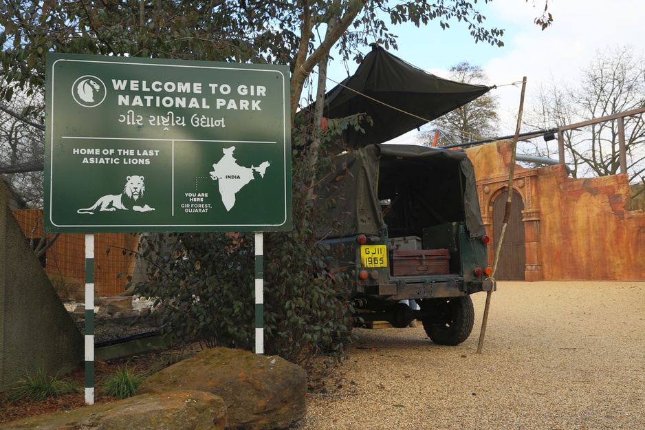 Welcome to Gir National Park Sign at the London Zoo