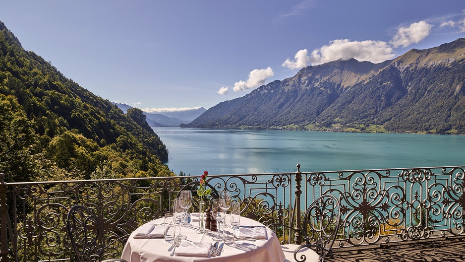 Giessbach Suite's Balcony Overlooking Lake Brienz