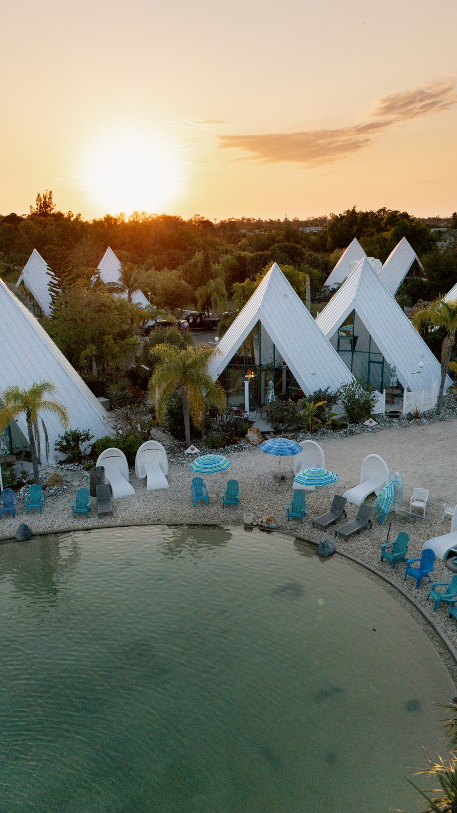 Pyramids in Florida Lake Sunset