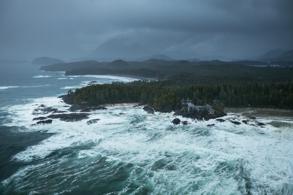 Wickaninnish Inn Whitewashed Waves And Stormy Clouds