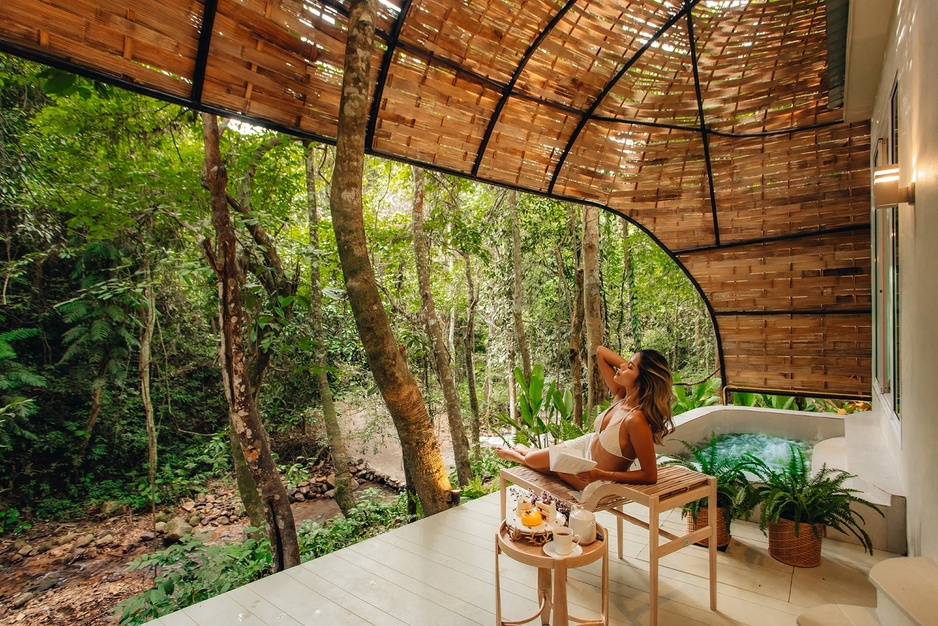 La Lanna - "The nightingale" Hut Terrace with a Hot Tub Overlooking the Stream