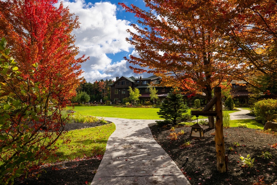 Whiteface Lodge in Autumn with Colorful Trees