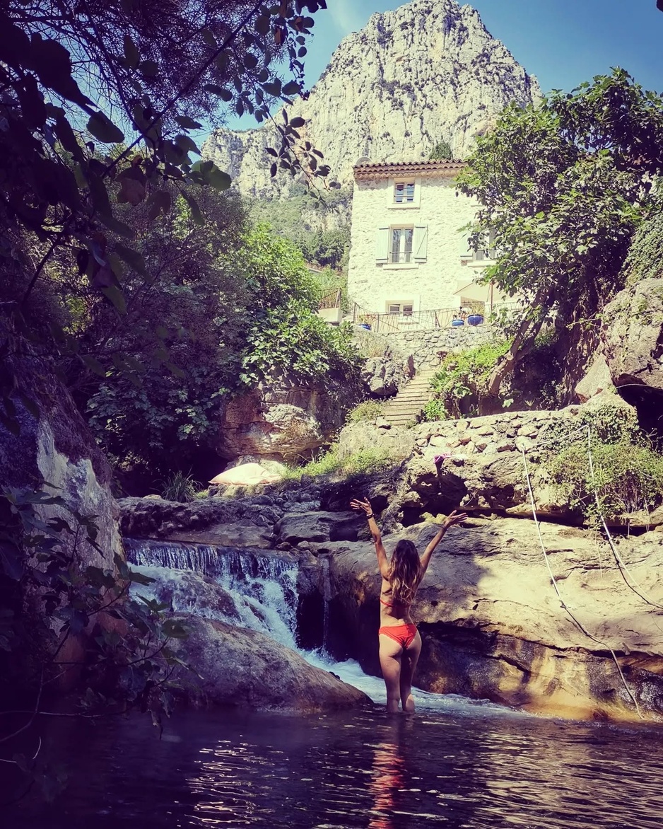 Le Moulin Camoula Natural Pool with a Model