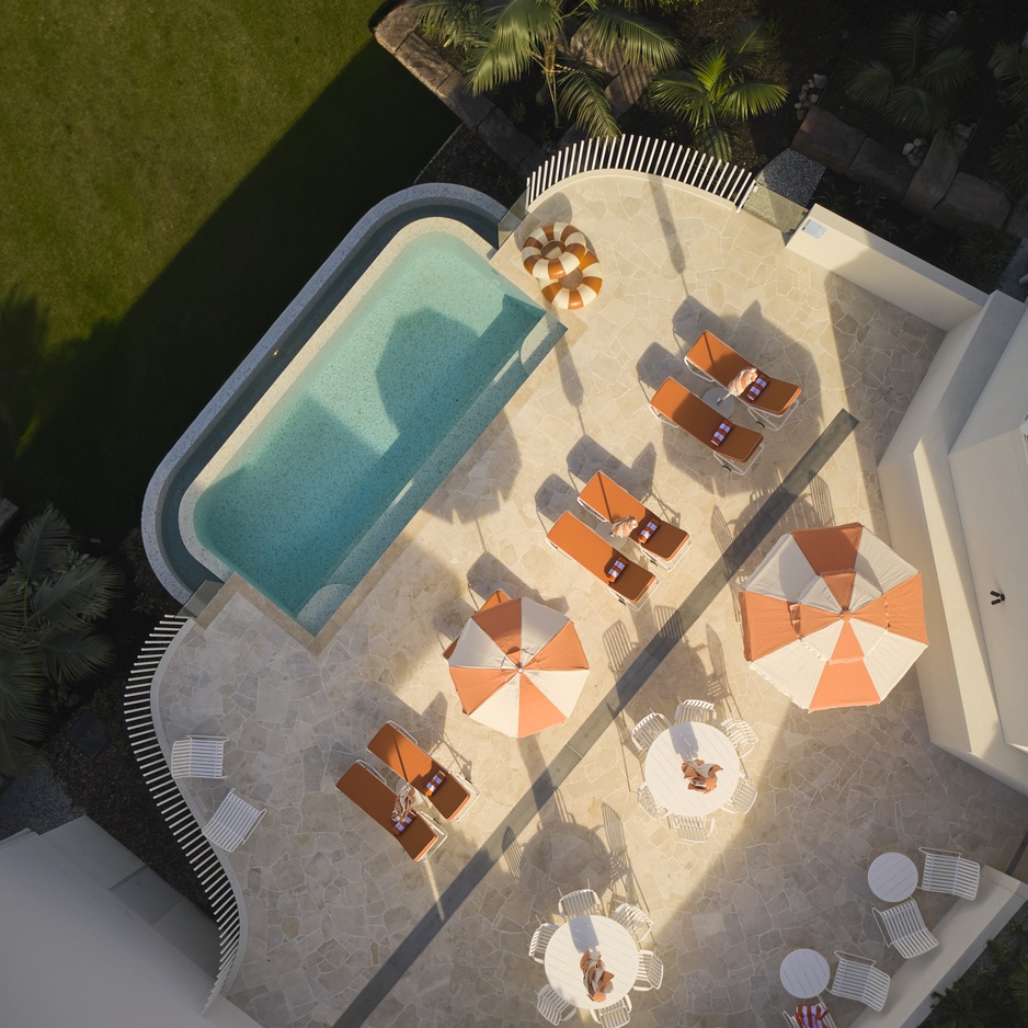 The Berry View Pool Drone View