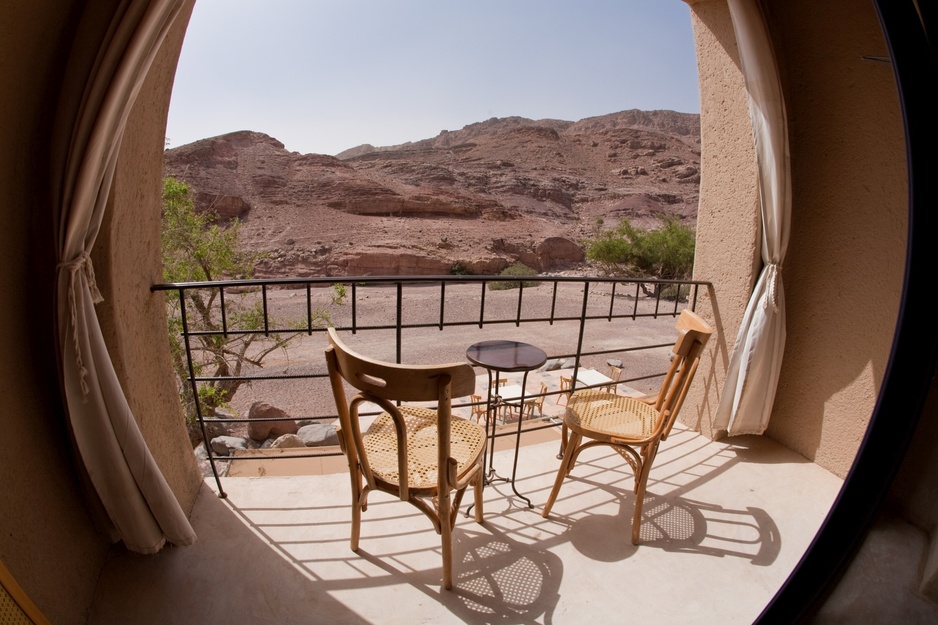 Feynan Ecolodge Deluxe Room View from the balcony of room 5