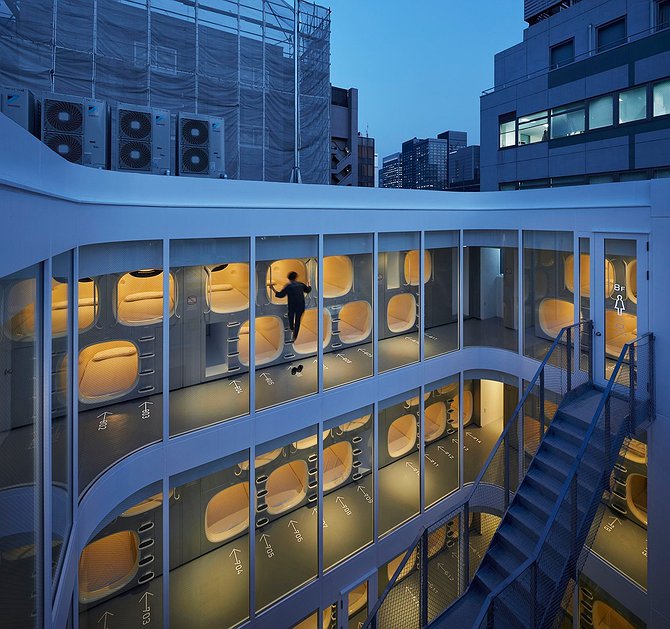 9 Hours Capsule Hotel Futuristic Pods