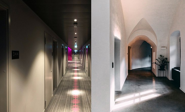 Hotel corridor vs. Boutique hotel corridor