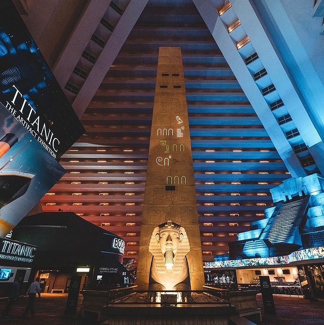 Luxor Hotel Impressive Atrium - The Largest In The World