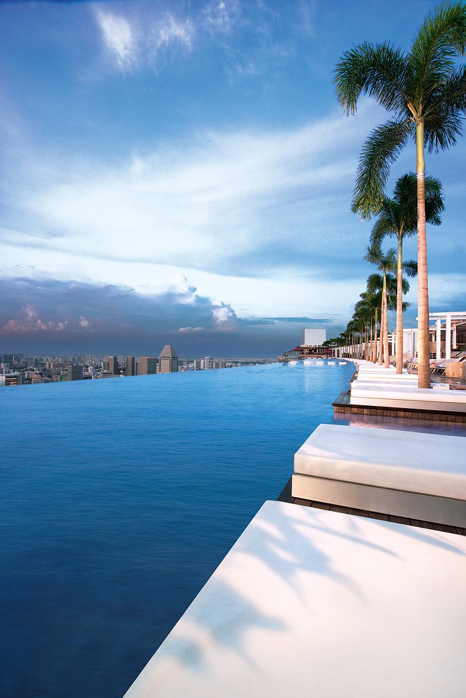 Marina Bay Sands 492-foot long rooftop infinity pool