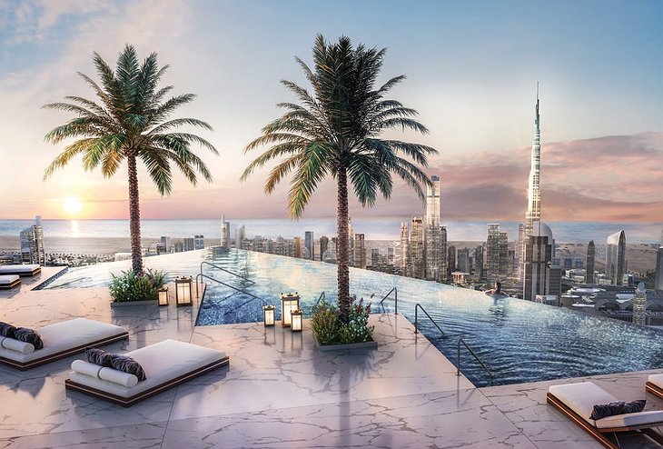 SLS Dubai Hotel & Residences Rooftop Pool Panorama