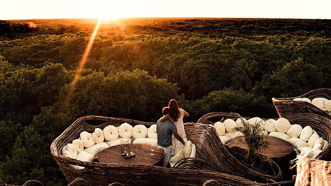 Azulik Resort Rooftop Bird Nest Restaurant
