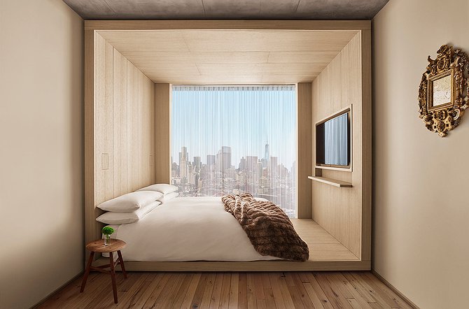PUBLIC Hotel New York Bedroom With Manhattan View