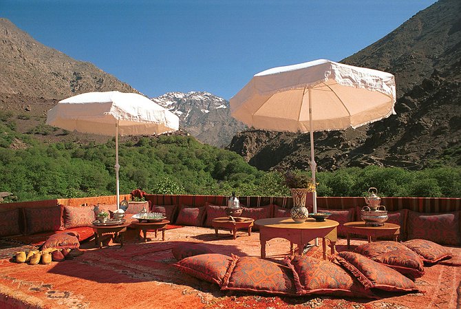 Kasbah du Toubkal Terrace Overlooking The Atlas Mountains