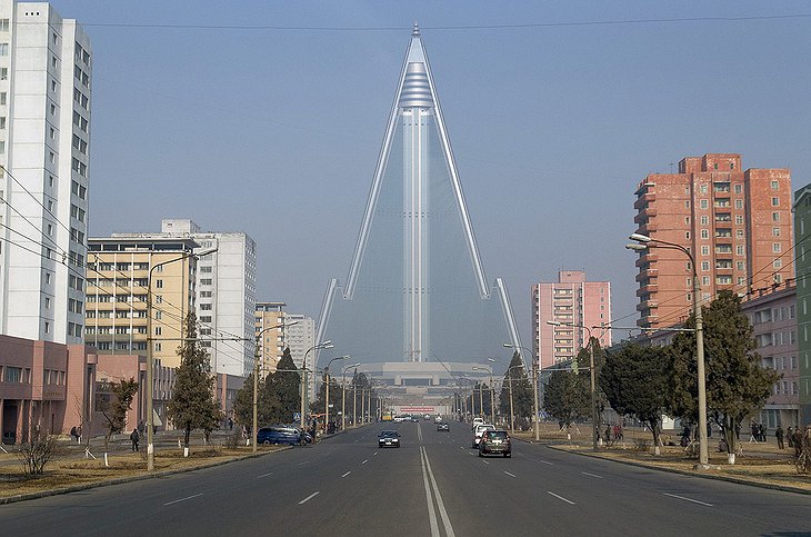 Ryugyong Hotel  tower in Pyongyang, North Korea