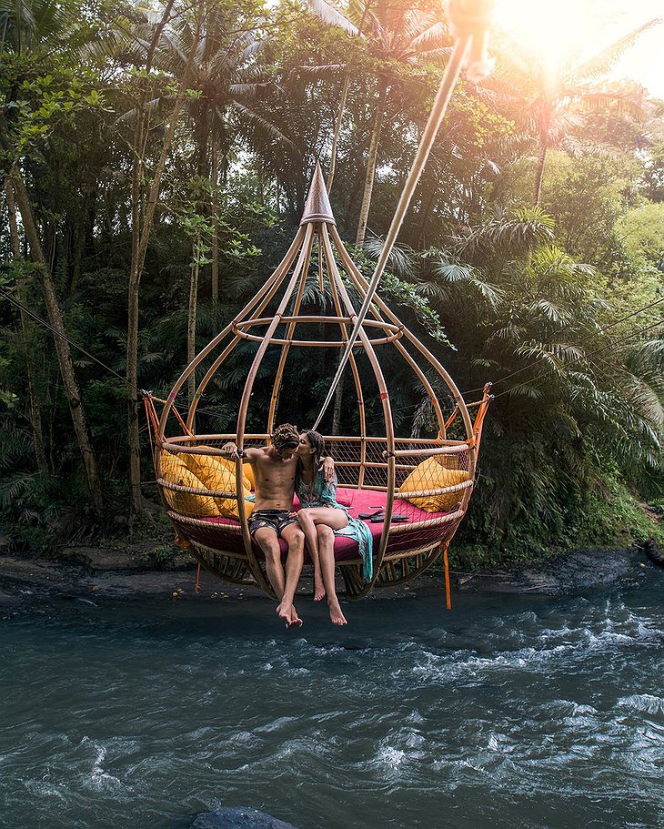 Bambu Indah Resort Hanging Cocoon Above The River