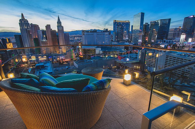 MGM Grand Skyline Terrace Overlooking Vegas At Night