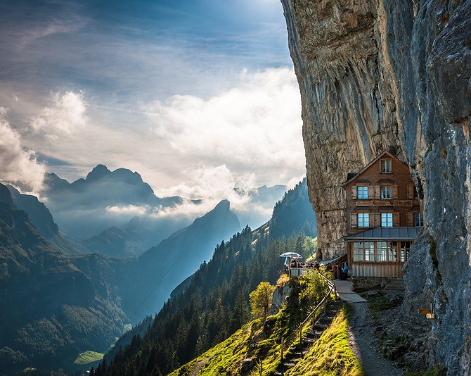 Berggasthaus Aescher - The Swiss Alpine Hotel Built into a Cliff